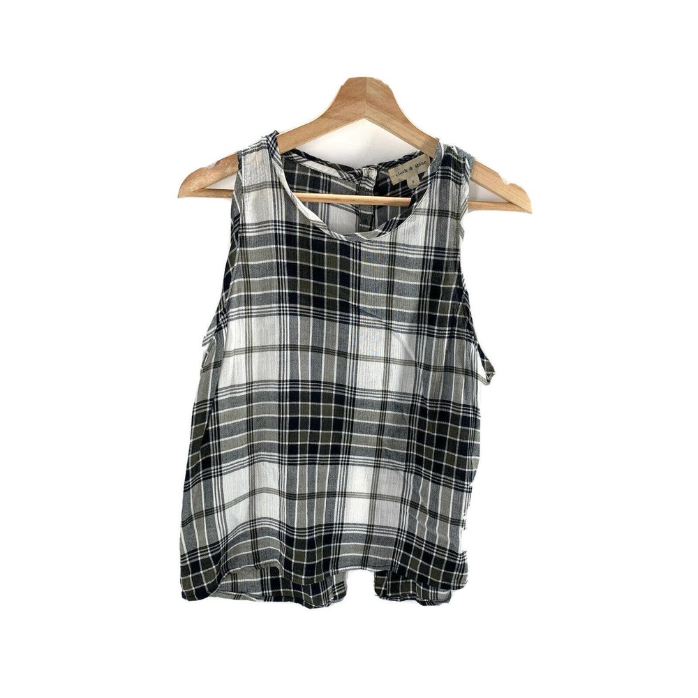 Sale!Cloth & Stone Women Black White Sleeveless Blouse Size S